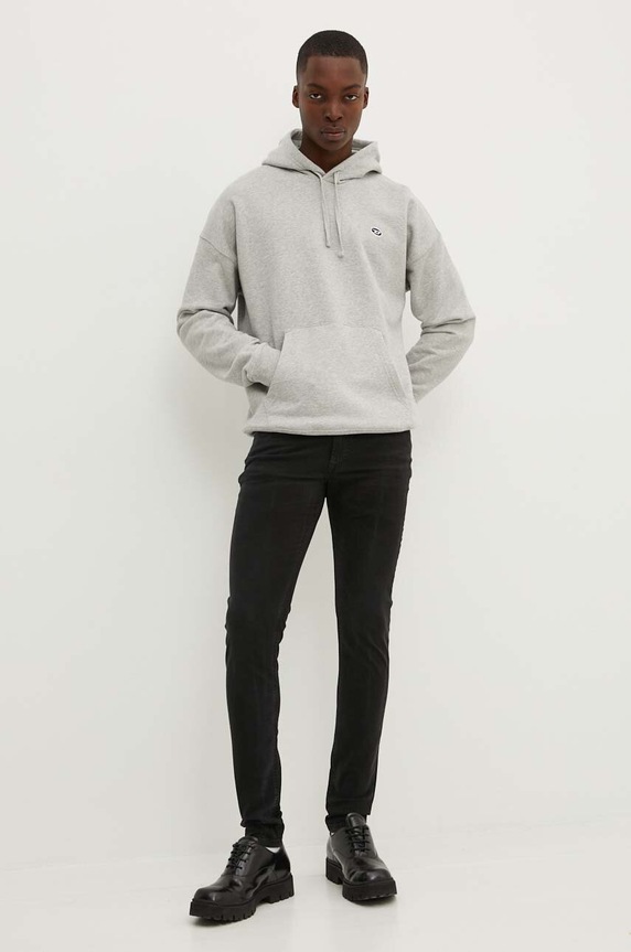 Diesel felpa in cotone S-ROB-HOOD-DOVAL-PJ A03786.0BKAF grigio AA00