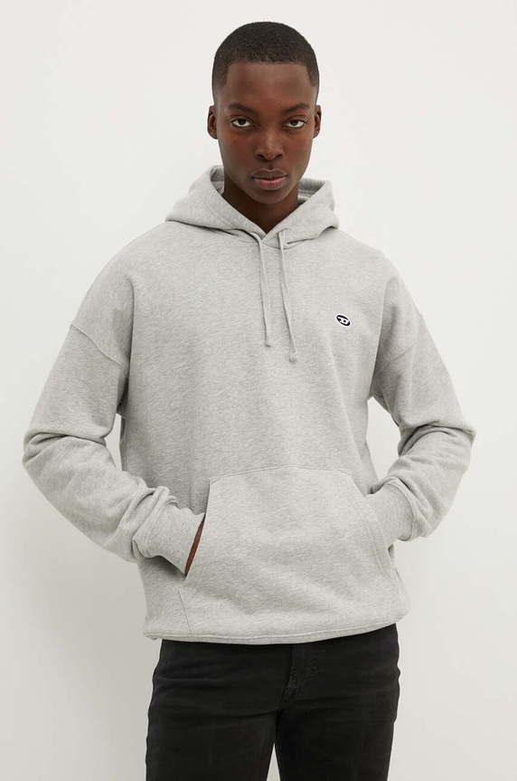 Diesel felpa in cotone S-ROB-HOOD-DOVAL-PJ grigio A03786.0BKAF