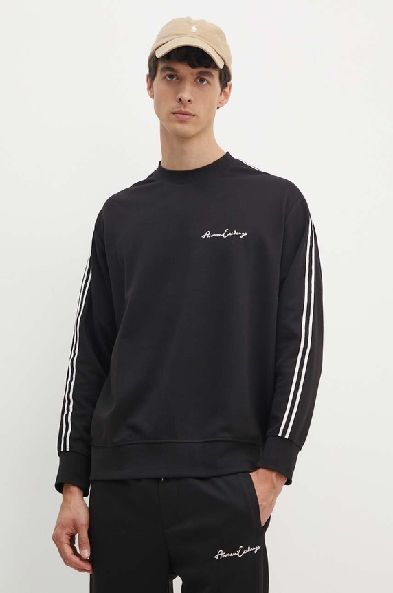 Dukserica Armani Exchange s kapuljačom crna 8NZMSG.Z9N1Z.NOS