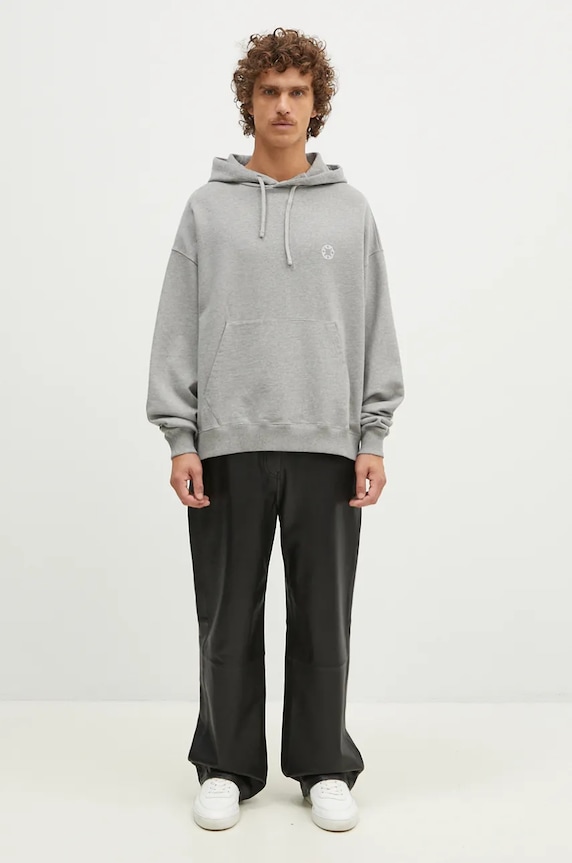 Bavlnená mikina 1017 ALYX 9SM Boxy Pullover Hoodie AAMSW0248FA01 sivá