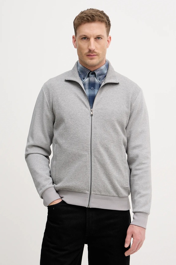 BOSS bluza rozpinana męska z bawełną H-Shepherd 100 pozostałe szary 50532755