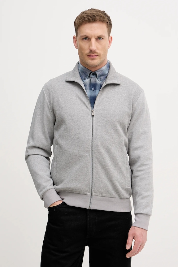 BOSS bluza rozpinana męska z bawełną H-Shepherd 100 pozostałe szary 50532755