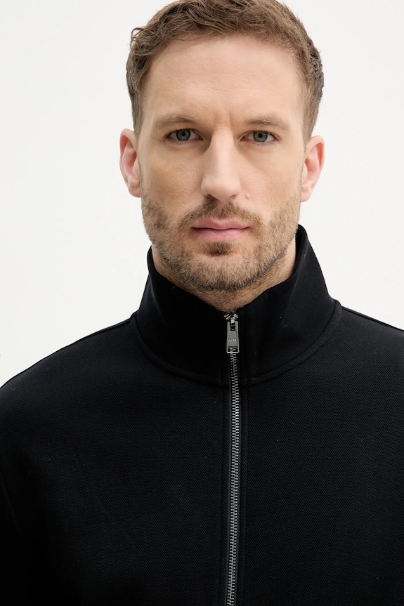 BOSS mikina na zips pánska s bavlnou H-Shepherd 100 čierna 50532755