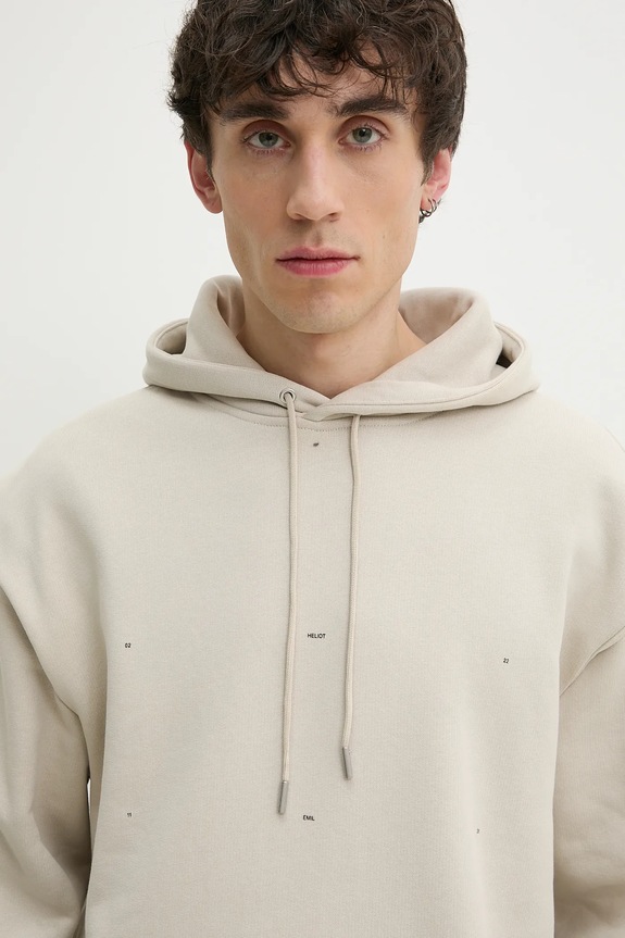 Βαμβακερή μπλούζα Heliot Emil μπεζ SS25.M.08.053.ST18.CO