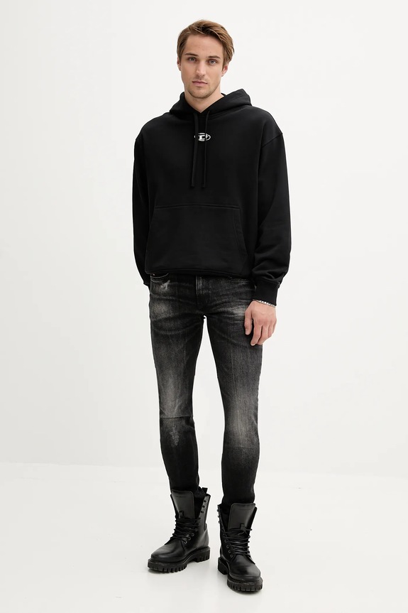 Diesel felpa in cotone S-MACS-HOOD-OD A09856.0BMBJ nero AA00