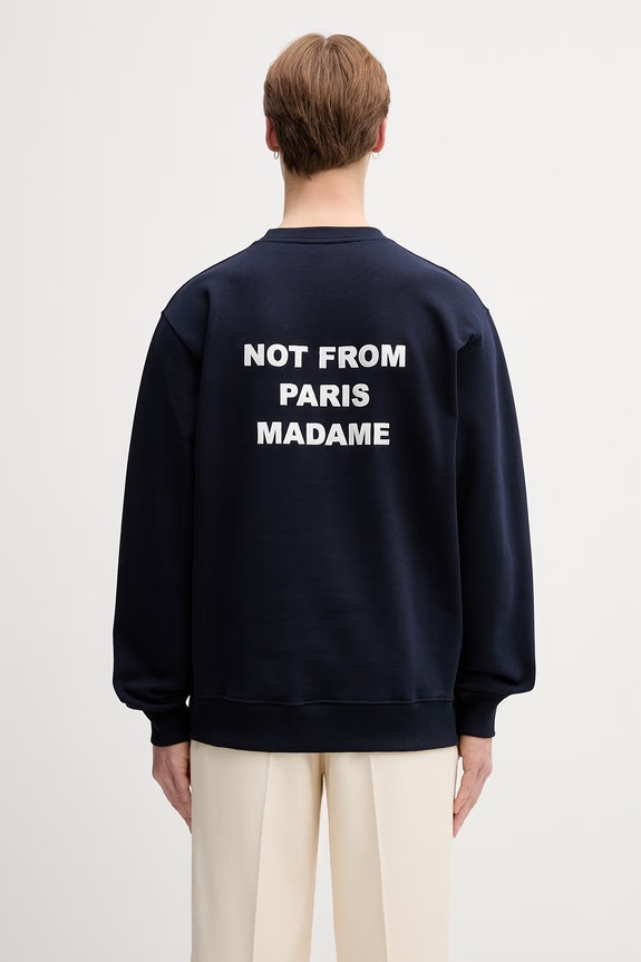 Drôle de Monsieur Le Sweatshirt Slogan bluza bawełniana męska granatowy PERM.SW149.CO127