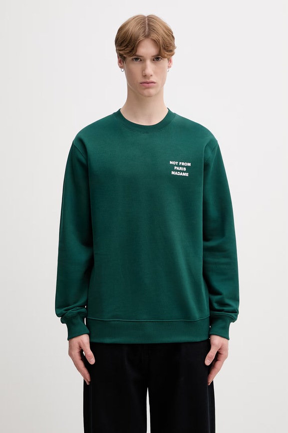 Clothing Drôle de Monsieur Le Sweatshirt Slogan Men's cotton sweatshirt PERM.SW149.CO127 green