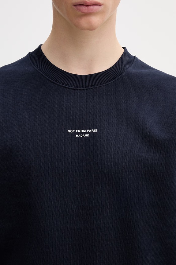 Drôle de Monsieur Le Sweatshirt Slogan Classique bluza bawełniana męska granatowy PERM.SW148.CO127