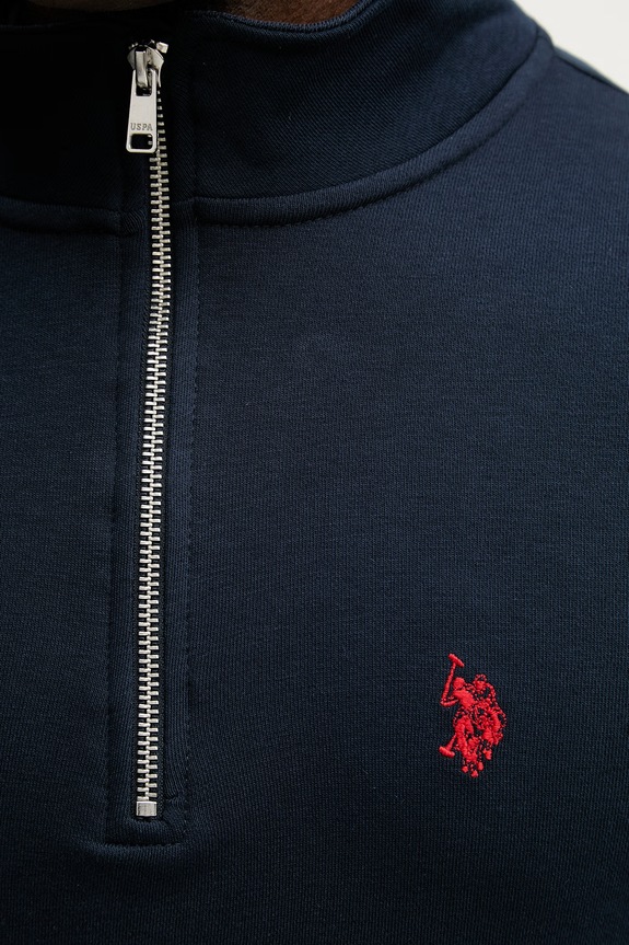 U.S. Polo Assn. hanorac bărbătesc cu bumbac DHM LB 1/4 ZIP MUP3359 bleumarin