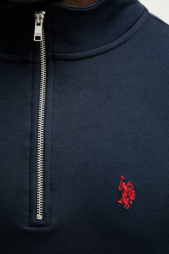 U.S. Polo Assn. hanorac bărbătesc cu bumbac DHM LB 1/4 ZIP MUP3359 bleumarin