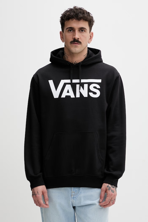 Vans bluza z kapturem męska z bawełną czarny VN000HNXY281