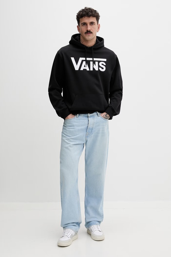 Vans bluza z kapturem męska z bawełną VN000HNXY281 czarny AA00