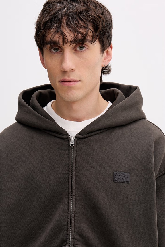 Vans hanorac cu fermoar și glugă pentru bărbați, din bumbac Premium LX Full Zip verde VN000T78EMV1