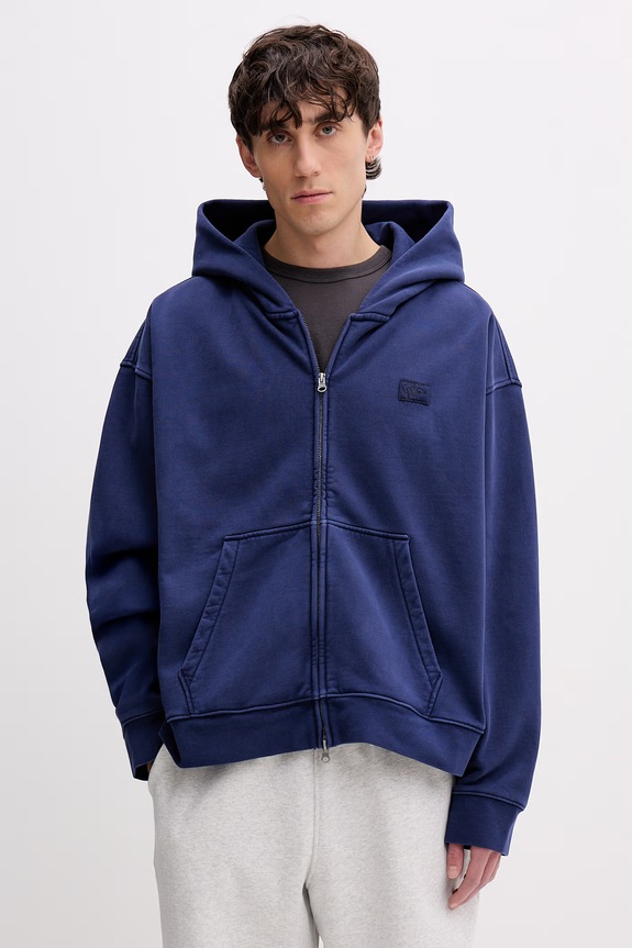 Vans Bluza rozpinana z kapturem męska z bawełną Premium LX Full Zip niebieski VN000T78FOB1