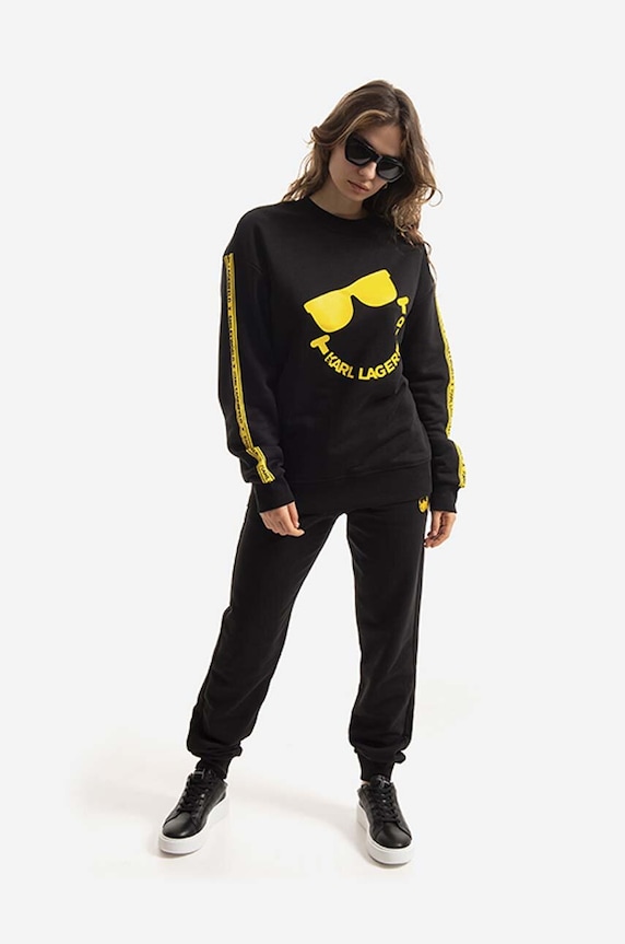 Karl Lagerfeld bluza Unisex Smiley Sweatshirt 221W1851 czarny AA00