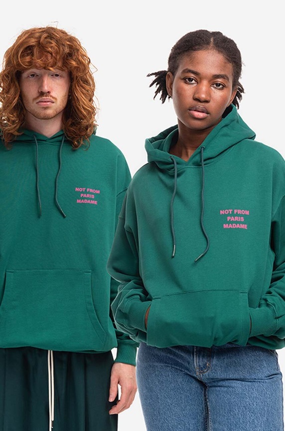 Drôle de Monsieur cotton sweatshirt cotton green HO101.FOREST.GREEN