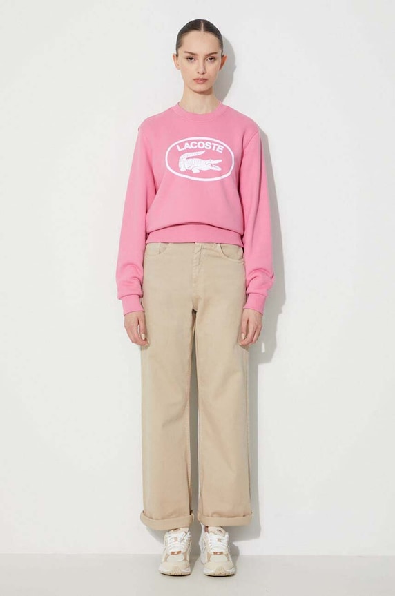 Lacoste bluza bawełniana SF0342 różowy AA00