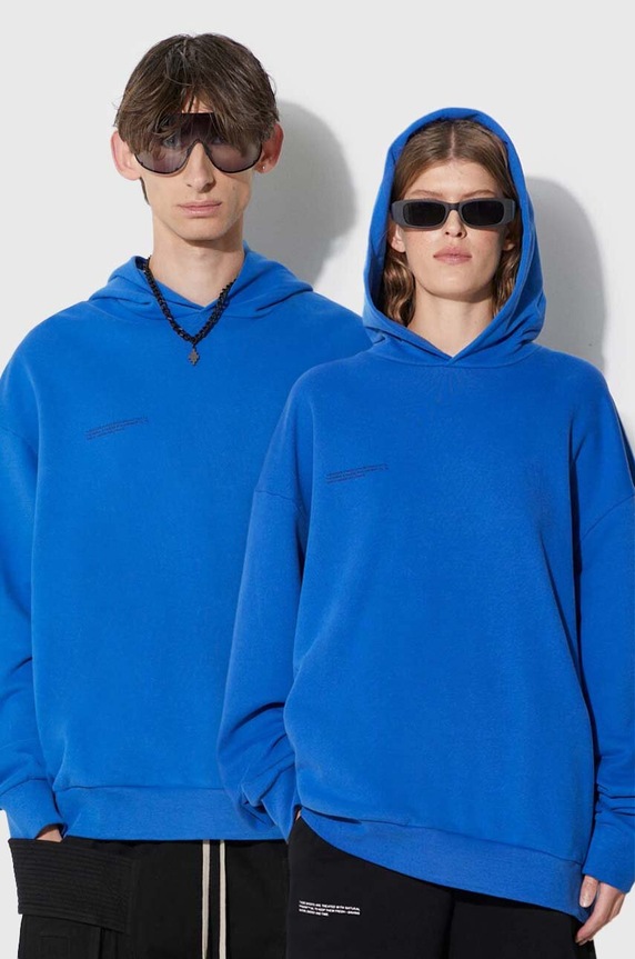 Βαμβακερή μπλούζα Pangaia στάμπα μπλε 10000180