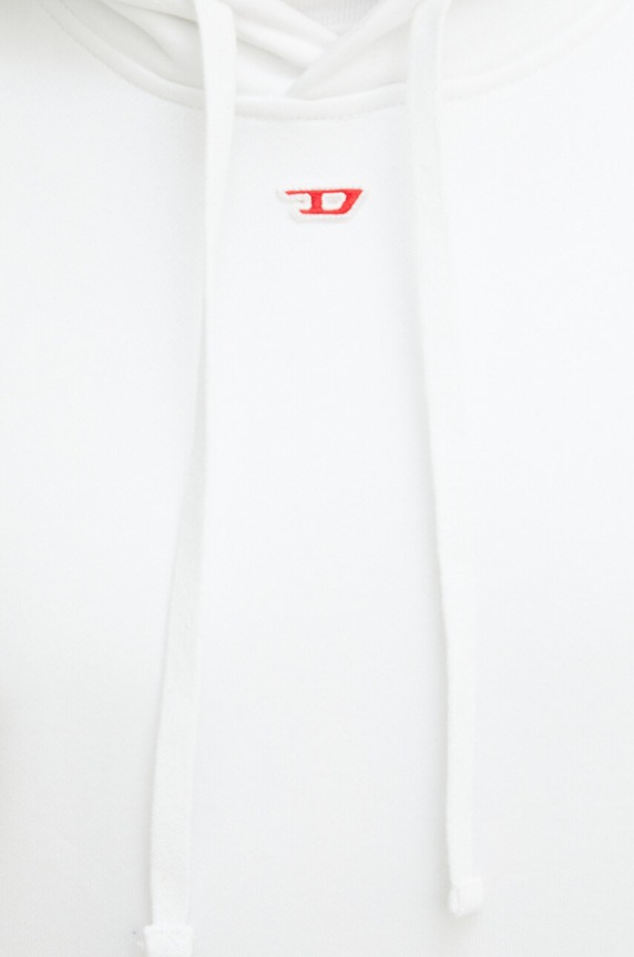 Diesel bluza bawełniana S-GINN-HOOD-DIV FELPA A04073.0GEAD biały