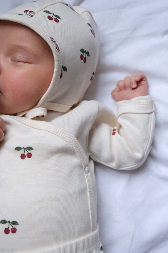 Φορμάκι μωρού Konges Sløjd NEWBORN BODY GOTS KS3555 μπεζ