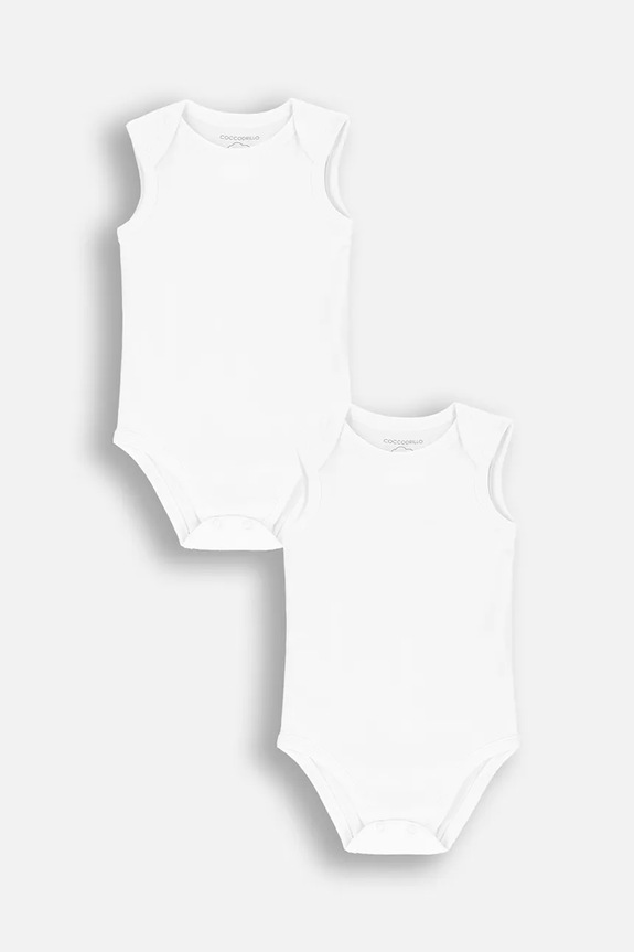 Coccodrillo body din bumbac pentru bebeluși 2-pack 2-pack alb XCX413301BAU