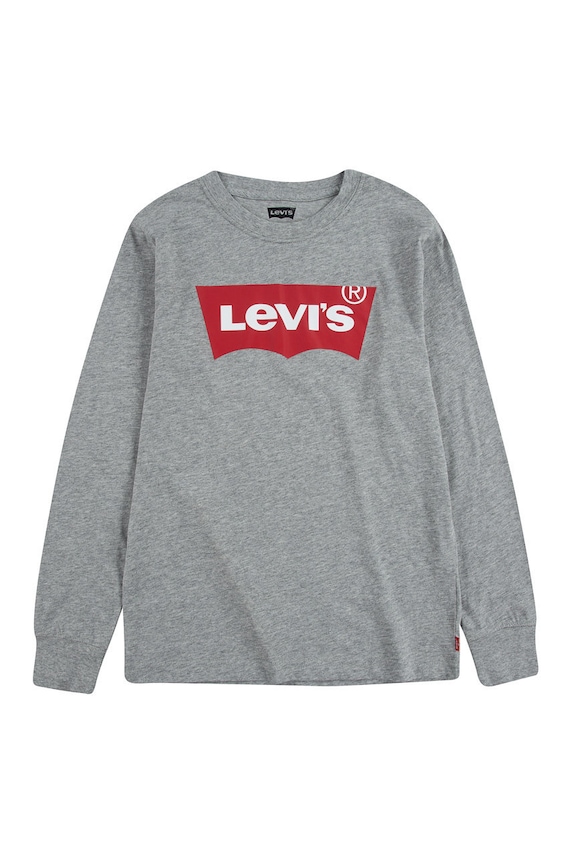 Детска блуза с дълги ръкави Levi's памук сив 6E8646.NOS.B
