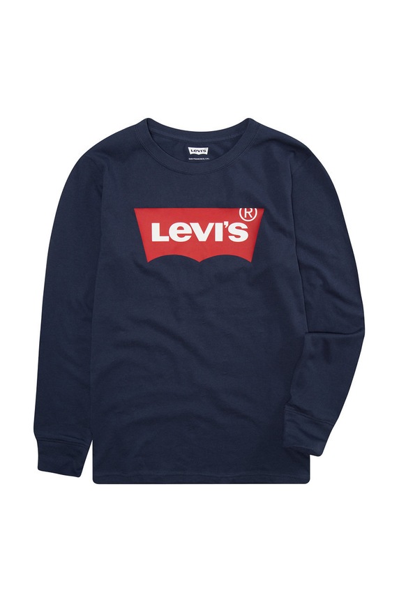 Levi's Longsleeve dziecięcy nadruk granatowy 6E8646.NOS.B