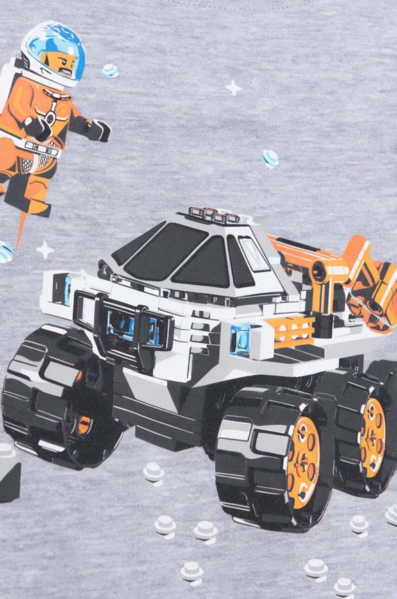 Otroška bombažna majica z dolgimi rokavi Lego siva 12010635