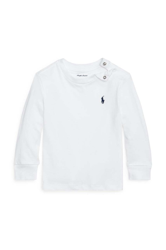 Detské bavlnené tričko s dlhým rukávom Polo Ralph Lauren bavlna biela 320843804004
