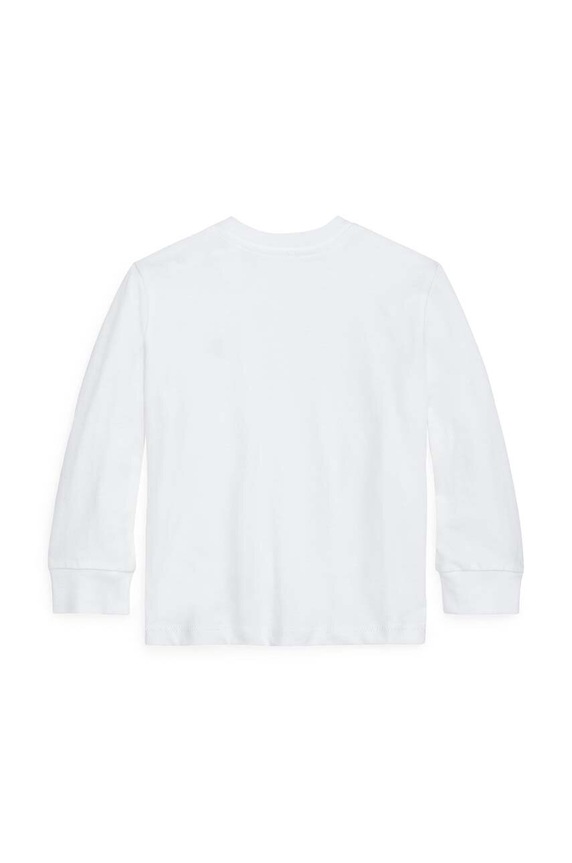 Detské bavlnené tričko s dlhým rukávom Polo Ralph Lauren 320843804004 biela AA00