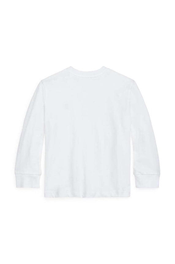 Detské bavlnené tričko s dlhým rukávom Polo Ralph Lauren 320843804004 biela AA00