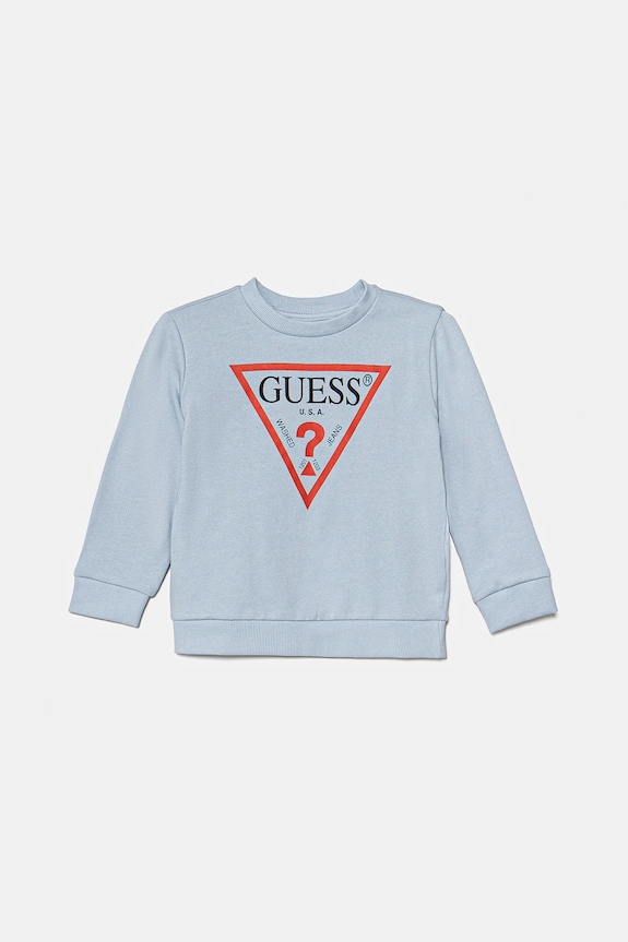 Guess bluza bawełniana dziecięca nadruk niebieski N73Q10.KAUG0.PPYA