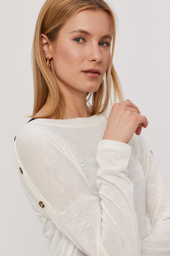 Pieces Sweter beżowy 17100737