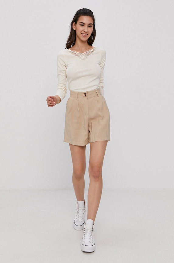 Only Longsleeve 15230579 beżowy AA00