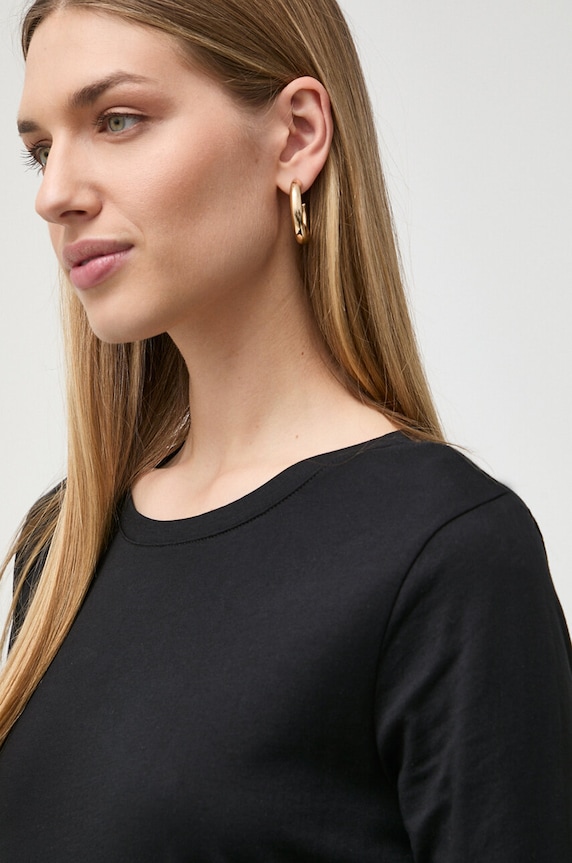 Bavlnené tričko s dlhým rukávom Armani Exchange 8NYT95.YJ16Z.NOS čierna