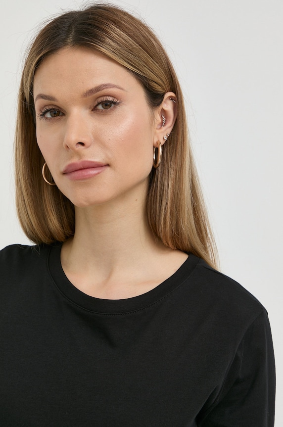 Bavlnené tričko s dlhým rukávom Armani Exchange čierna 8NYT95.YJ16Z.NOS