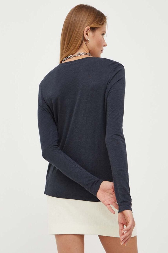 Îmbrăcăminte American Vintage longsleeve JAC49 bleumarin