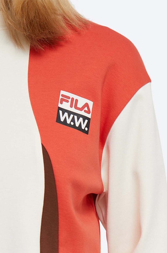 Oblečenie Bavlnené tričko s dlhým rukávom Wood Wood X Fila 688377.B029 béžová