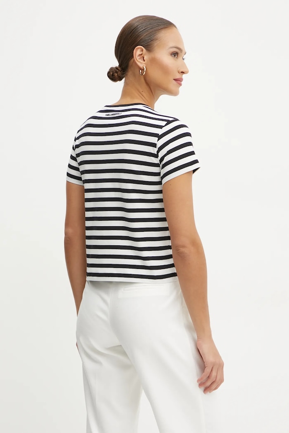 Odjeća Pamučna majica Karl Lagerfeld IKON A1W17099 crna