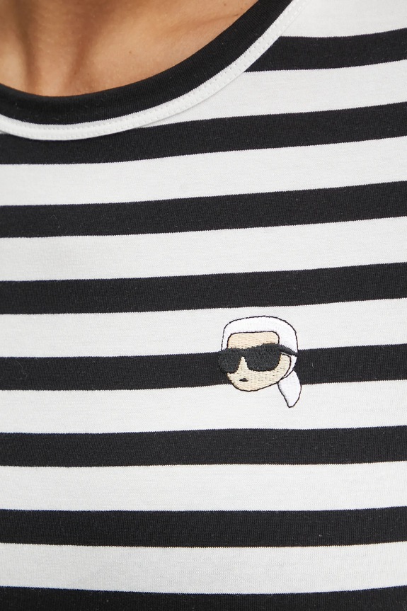 Βαμβακερό μπλουζάκι Karl Lagerfeld IKON A1W17099 μαύρο