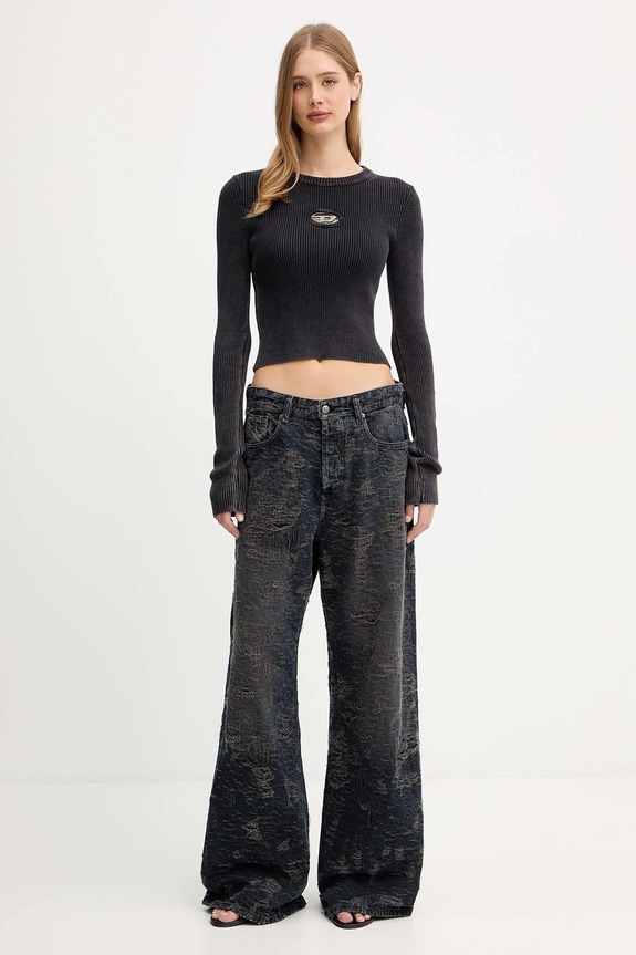 Diesel maglione in cotone M-ANCHOR-A A14810.0AKBQ nero AA00