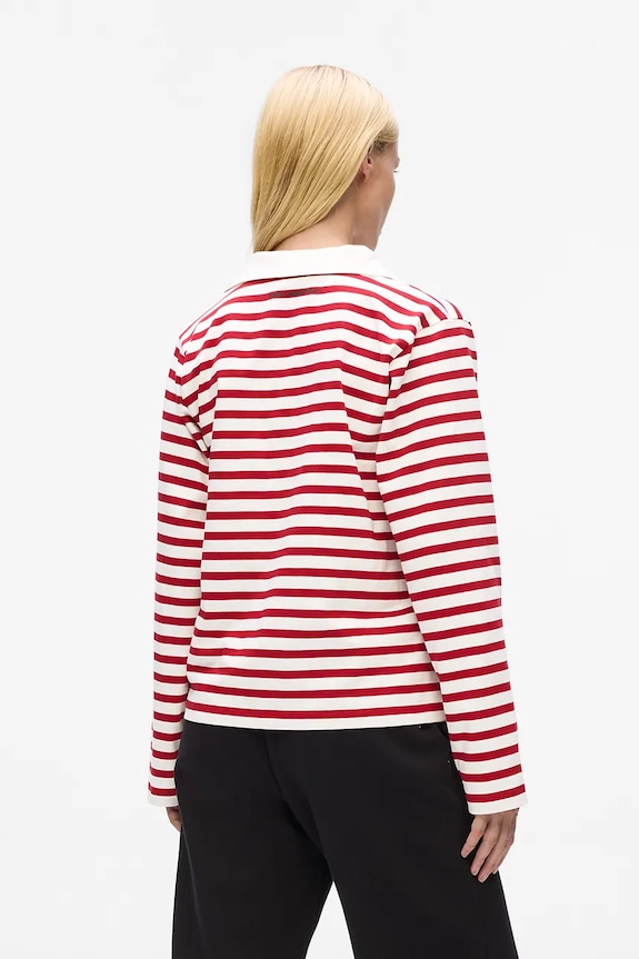 Pamučna majica dugih rukava Karl Lagerfeld IKON A4W17081 crvena AW25