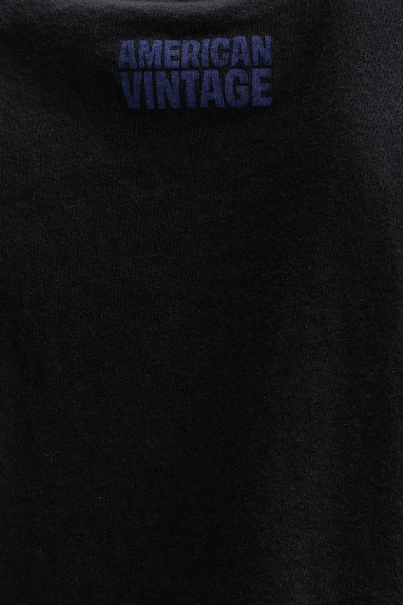 American Vintage longsleeve din bumbac APO02D negru