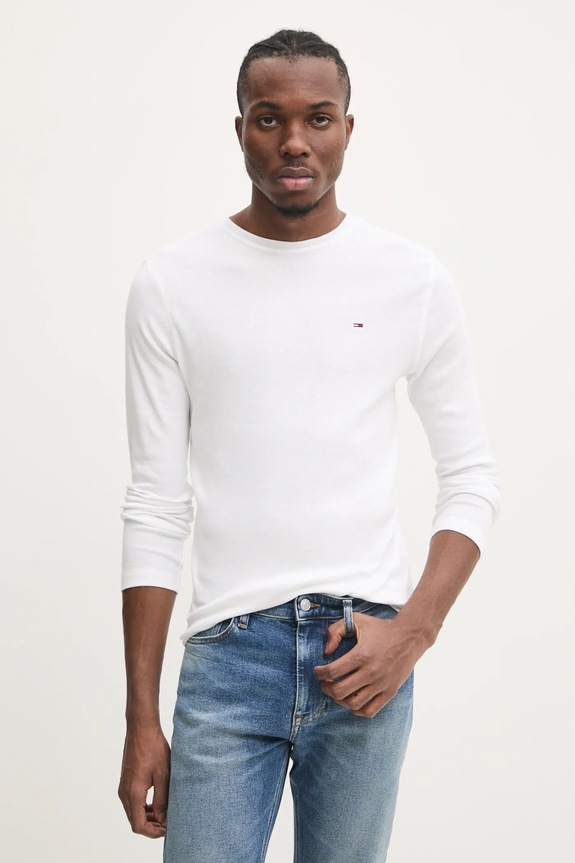 Tommy Jeans - Hosszú ujjú sima fehér DM0DM04409
