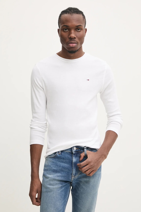 Tommy Jeans - Hosszú ujjú sima fehér DM0DM04409