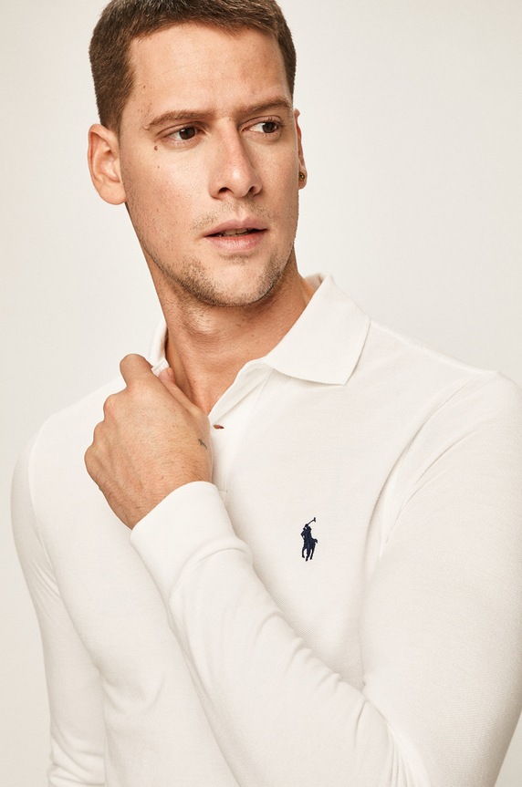 Polo Ralph Lauren - Pánske tričko s dlhým rukávom biela 710681126001