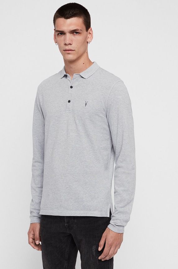 AllSaints - Longsleeve Reform Polo γκρί MD170H