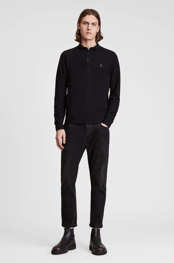 Ρούχα AllSaints - Longsleeve Reform Polo MD170H μαύρο