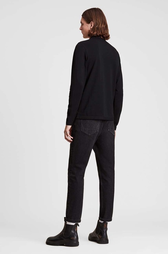 AllSaints - Longsleeve Reform Polo μαύρο MD170H