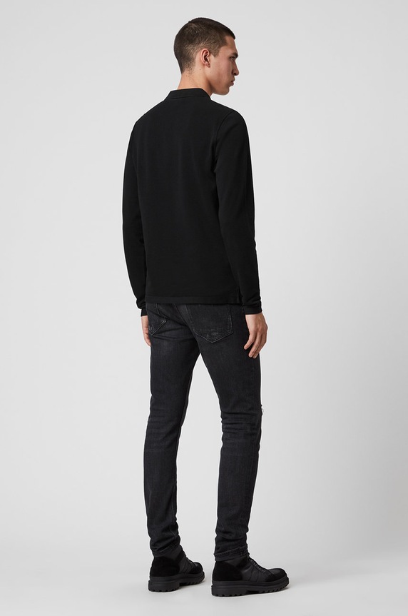 AllSaints - Longsleeve Reform Polo MD170H μαύρο
